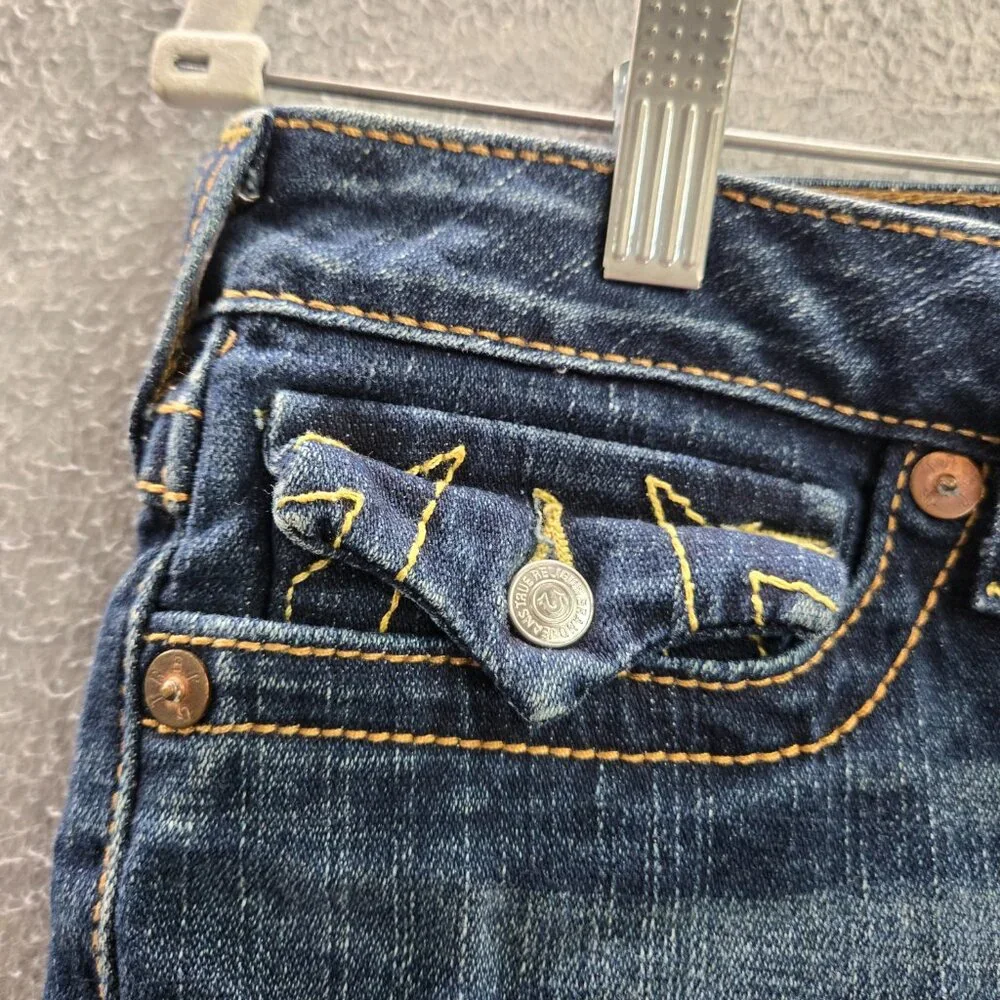 True Religion Men‎ Jean Shorts 31 Blue Denim Cuffed Medium Wash 12